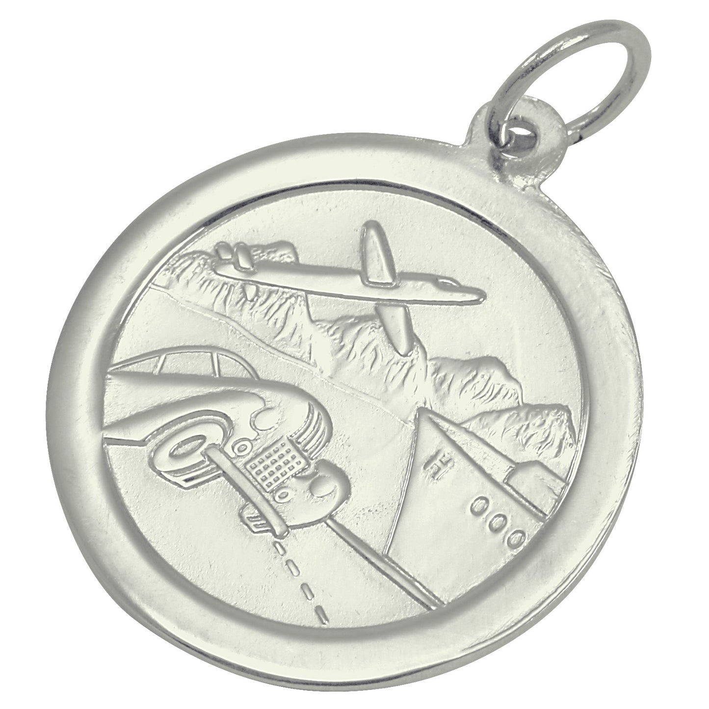 Pendentif Saint Christophe en or blanc 9 carats