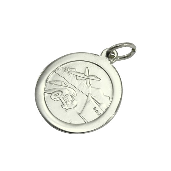 Pendentif Saint Christophe en or blanc 9 carats
