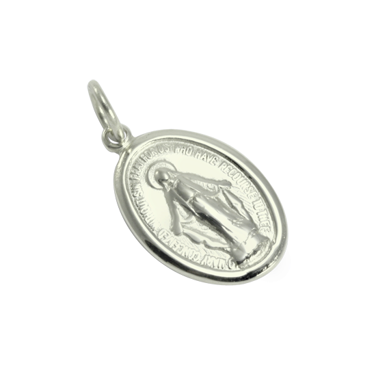 Médaille miraculeuse en or blanc 9 carats