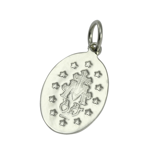 Médaille miraculeuse en or blanc 9 carats