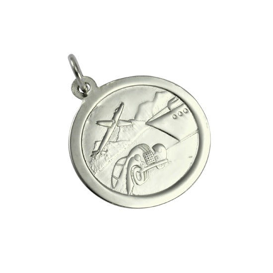 Pendentif Saint Christophe en or blanc 9 carats