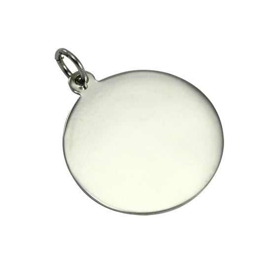Pendentif Saint-Christophe en or blanc 9 carats avec dos uni