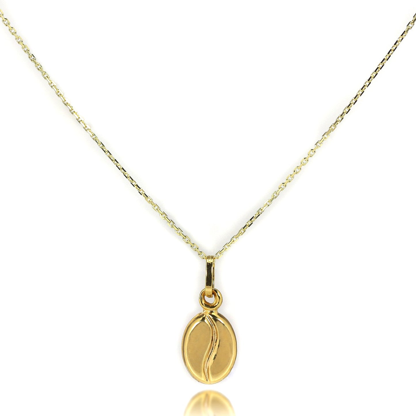 Collier grain de café en or 9 carats - 40 à 50 cm
