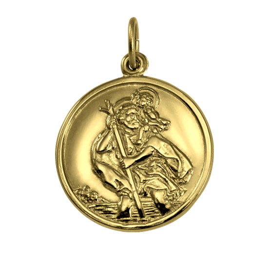 Pendentif Saint Christophe en or - Poli ou mat