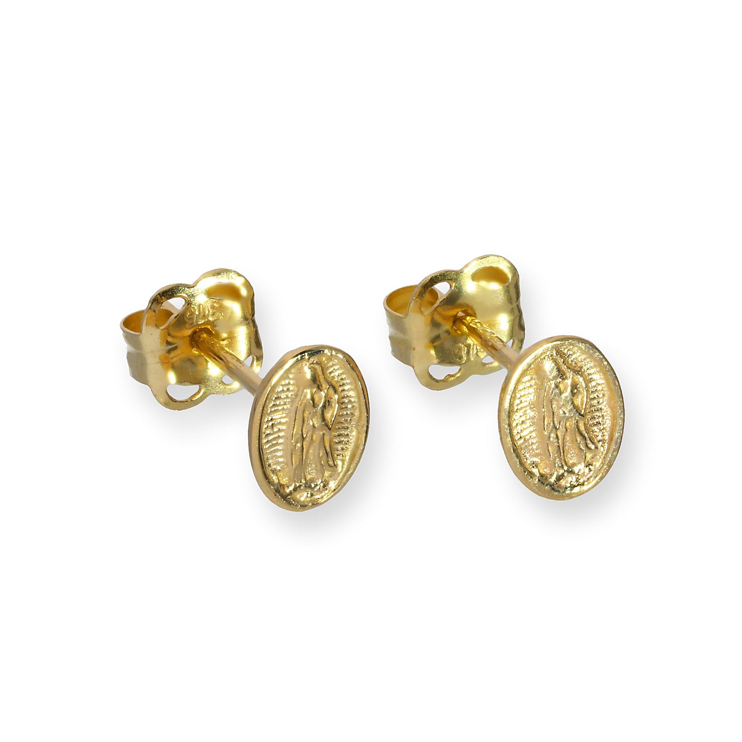 Boucles d'oreilles à tige en or 9 carats de la Sainte Vierge Marie