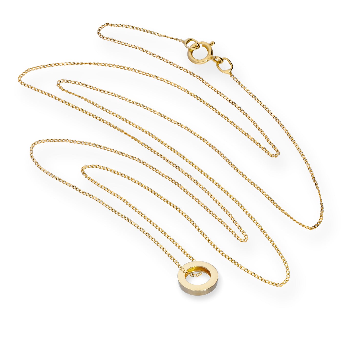 Collier pendentif cercle Karma en or 9 carats, 40 à 50 cm