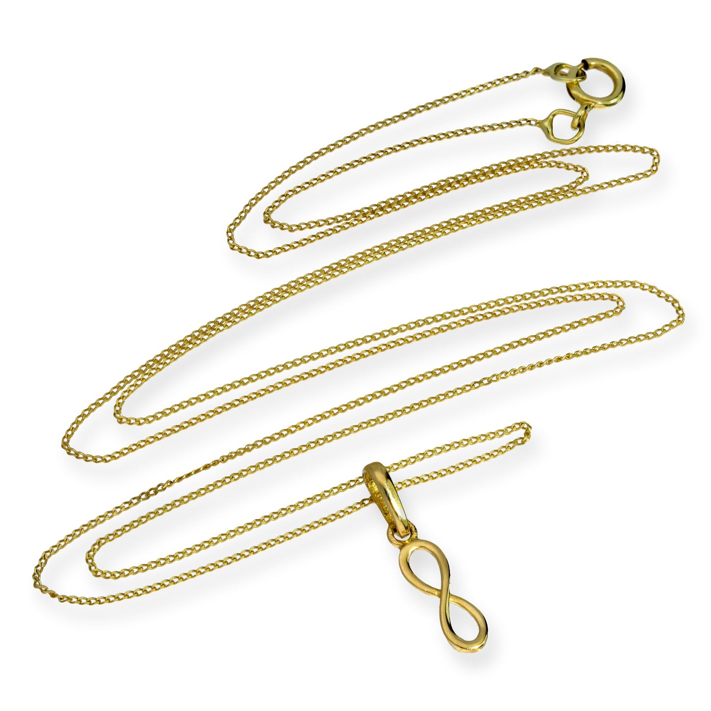 Collier avec pendentif symbole de l'infini en or 9 carats, 40 à 50 cm