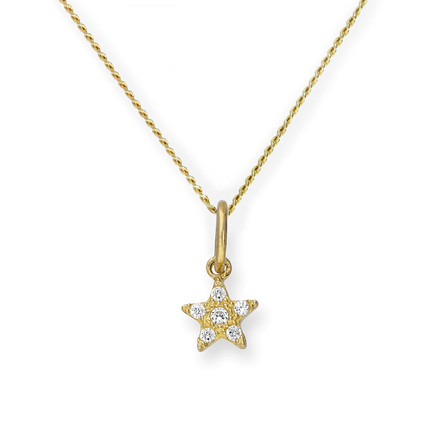 Collier avec pendentif étoile en or 9 carats et cristal CZ transparent