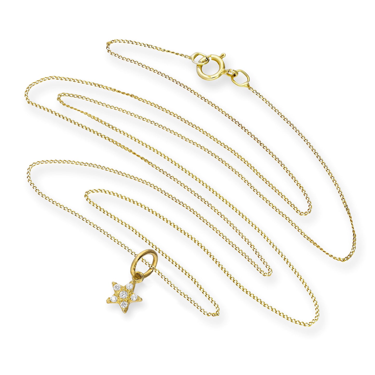 Collier avec pendentif étoile en or 9 carats et cristal CZ transparent