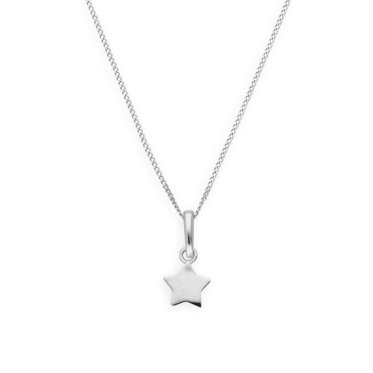 Collier avec pendentif étoile en or blanc 9 carats, 40 à 50 cm