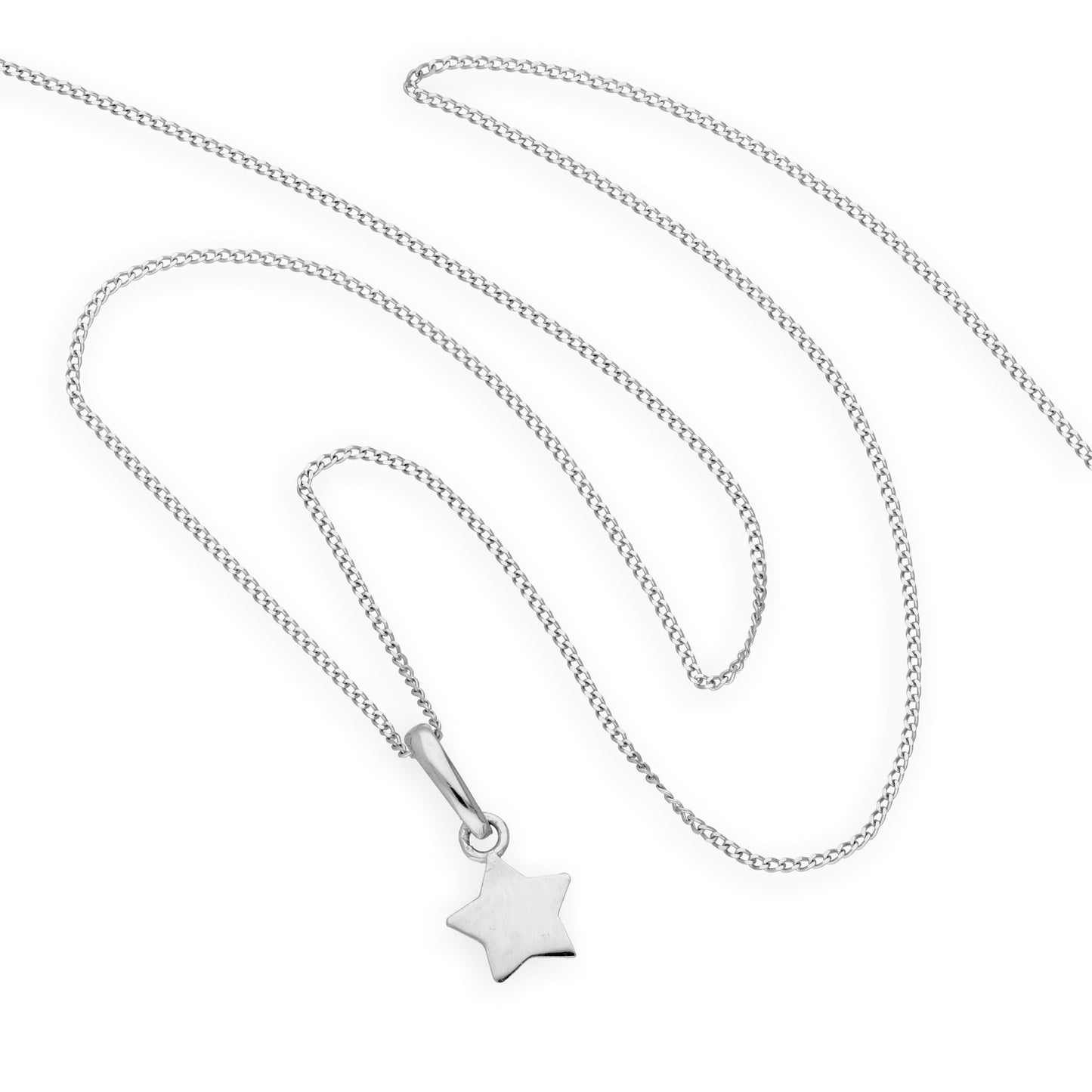 Collier avec pendentif étoile en or blanc 9 carats, 40 à 50 cm