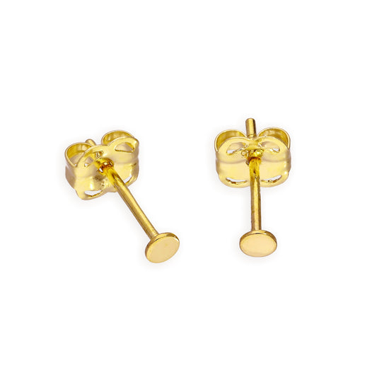 Boucles d'oreilles à tige en or 9 carats avec cercle plat de 2 mm