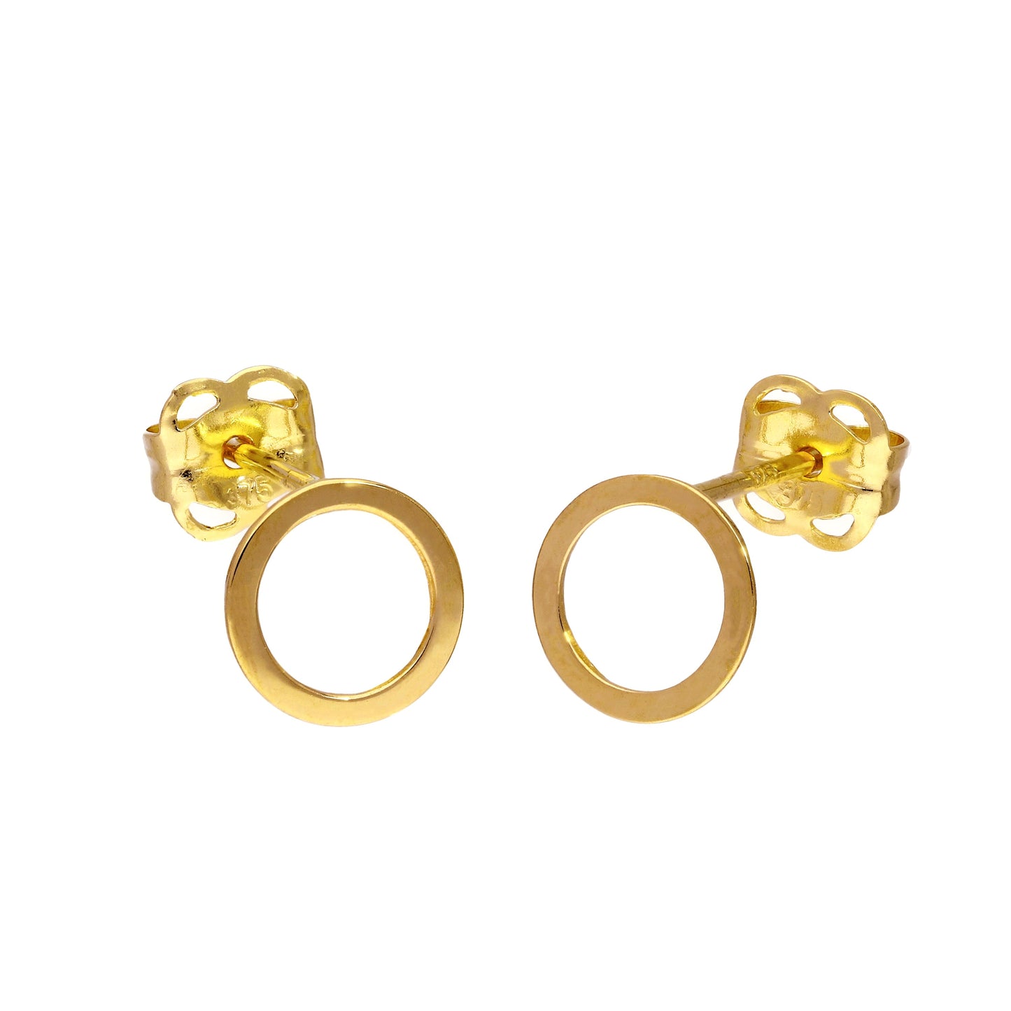 Boucles d'oreilles à tige en or 9 carats de 6 mm