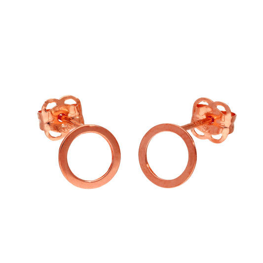 Boucles d'oreilles à tige en or rose 9 carats, cercle de 6 mm