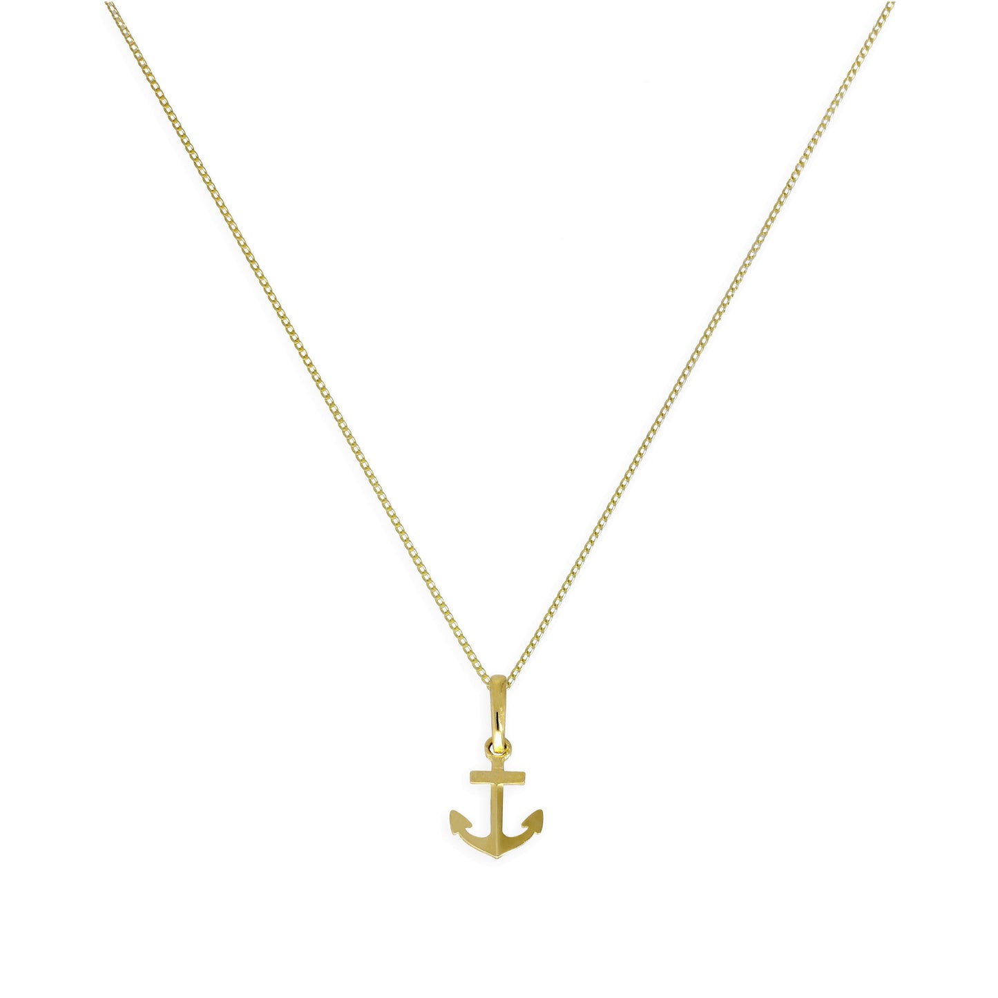 Collier pendentif ancre en or 9 carats de 40 à 50 cm