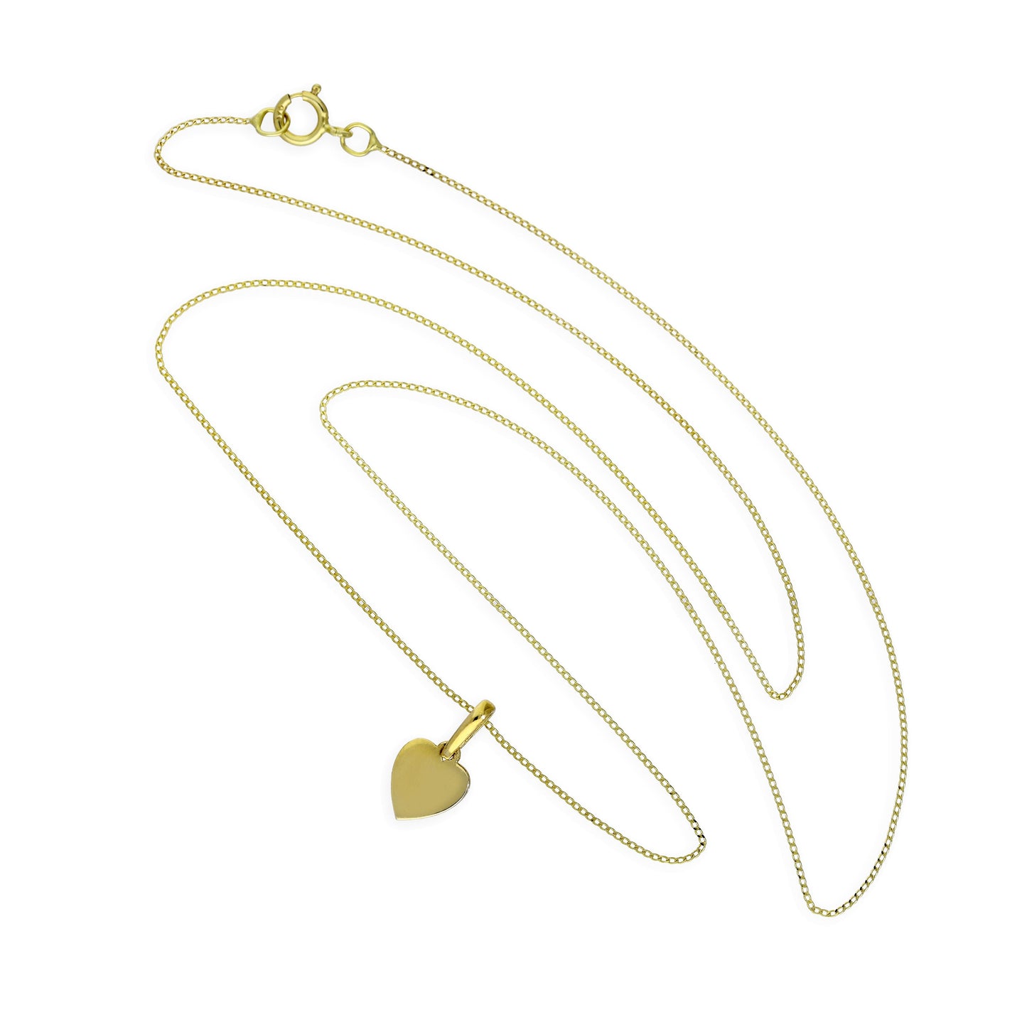 Collier pendentif petit cœur gravable en or 9 carats, 40 à 50 cm