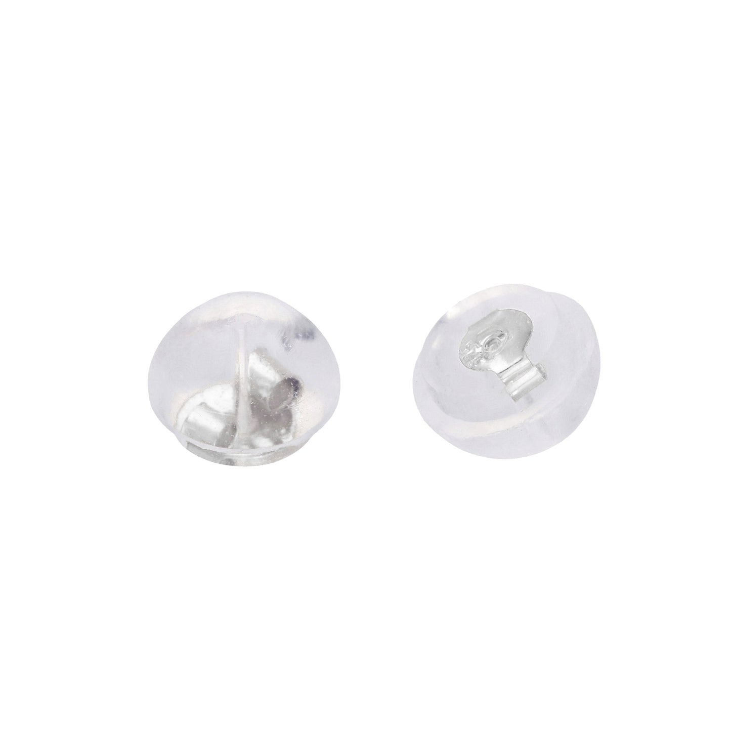 Fermoirs de boucles d'oreilles papillon ronds en or blanc 9 carats et caoutchouc