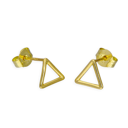 Boucles d'oreilles à tige triangulaires ouvertes en or 9 carats