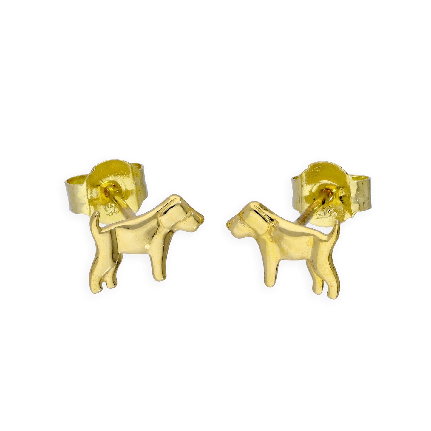 Boucles d'oreilles à tige en or 9 carats Labrador