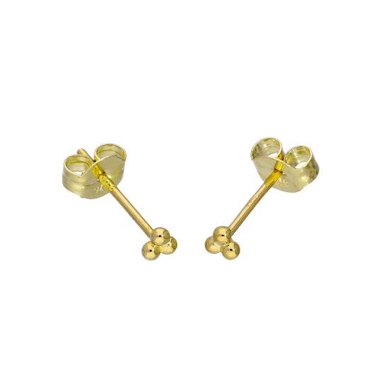 Petites boucles d'oreilles à trois cercles en or 9 carats