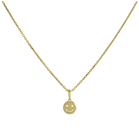 Collier pendentif smiley en or 9 carats de 40 à 50 cm