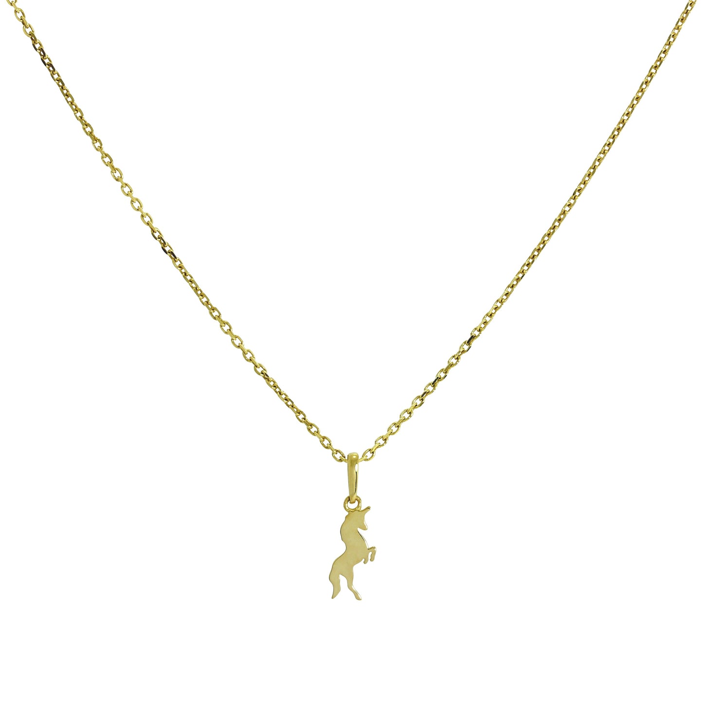 Collier pendentif licorne en or 9 carats de 40 à 50 cm