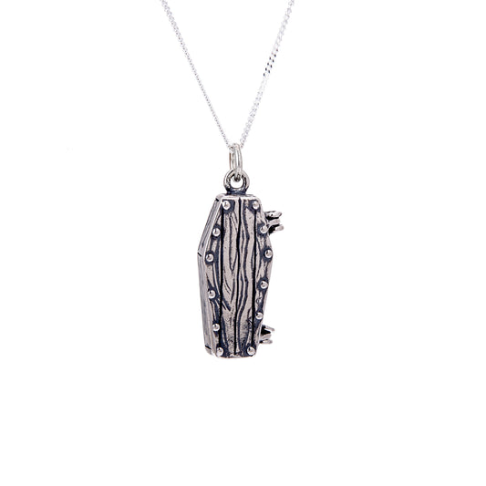 Collier cercueil ouvrant en argent sterling