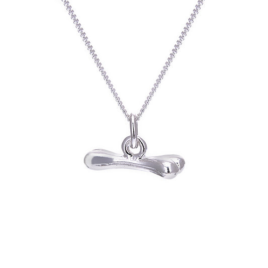 Collier en argent sterling avec os de chien
