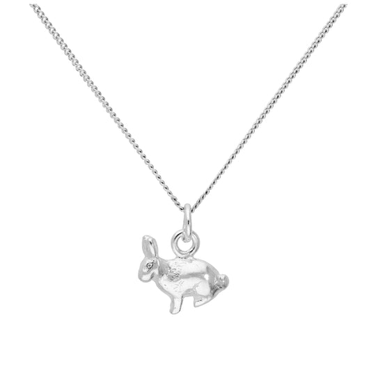 Collier lapin en argent sterling sur chaîne de 40,6 cm et 5 cm