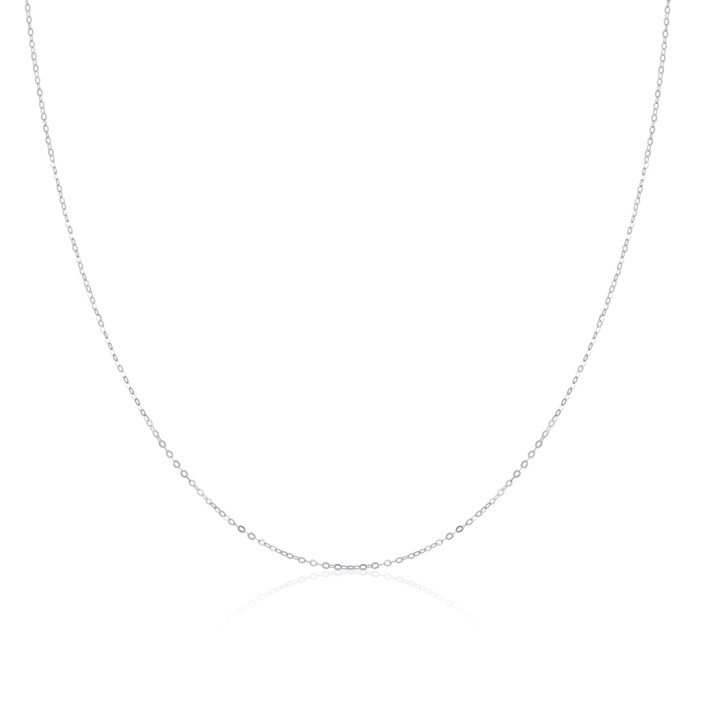 Chaîne martelée en or blanc 9 carats de 40 à 61 cm