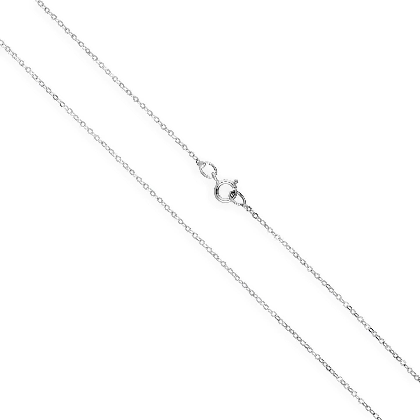 Chaîne martelée en or blanc 9 carats de 40 à 61 cm