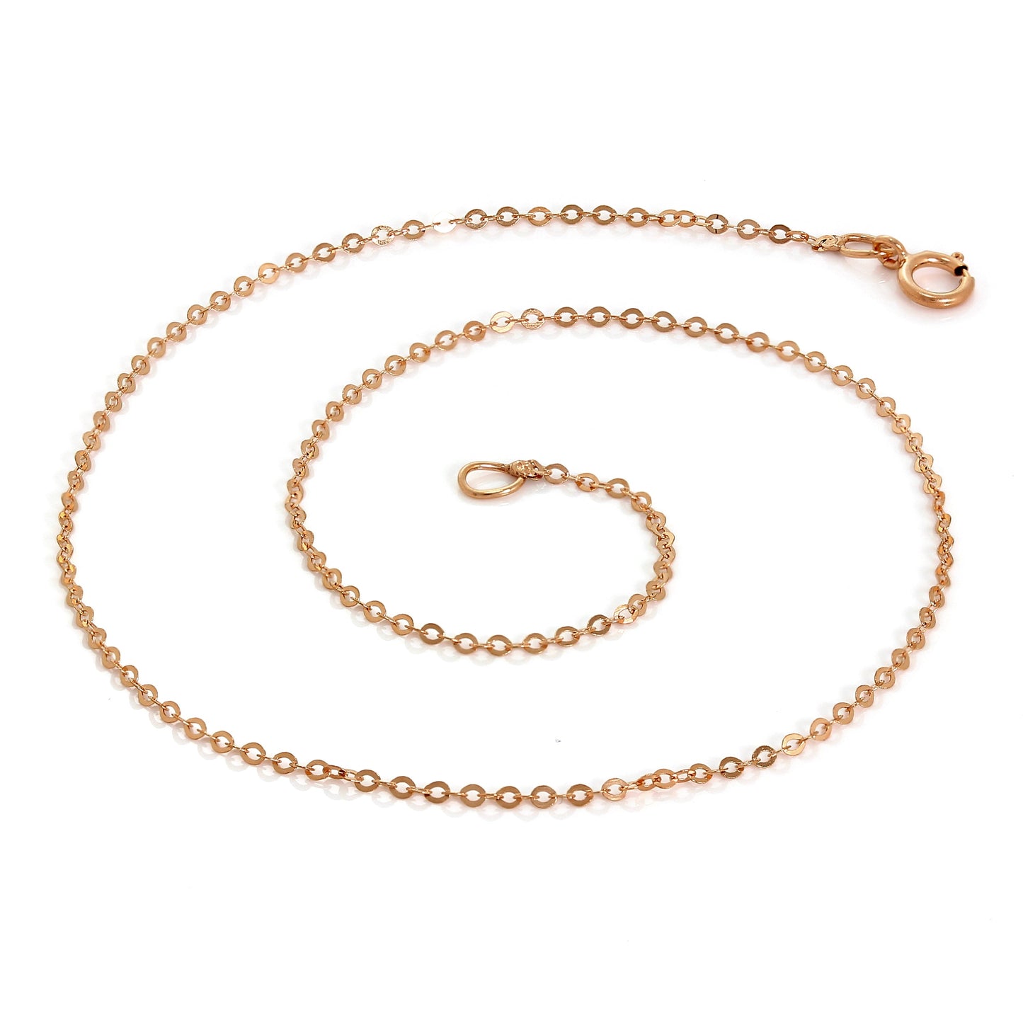 Bracelet de cheville martelé en or rose 9 carats, 9,5 pouces