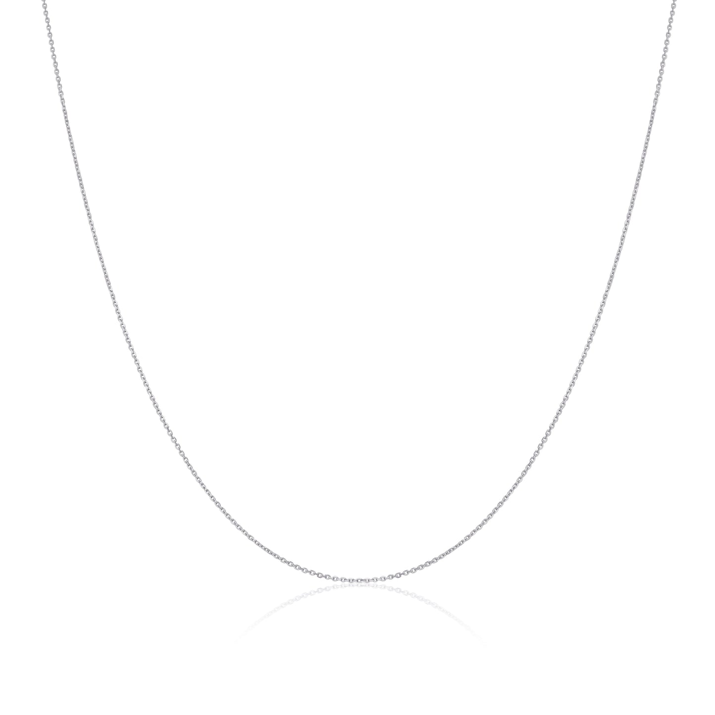 Chaîne à facettes en or blanc 9 carats de 40 à 55 cm