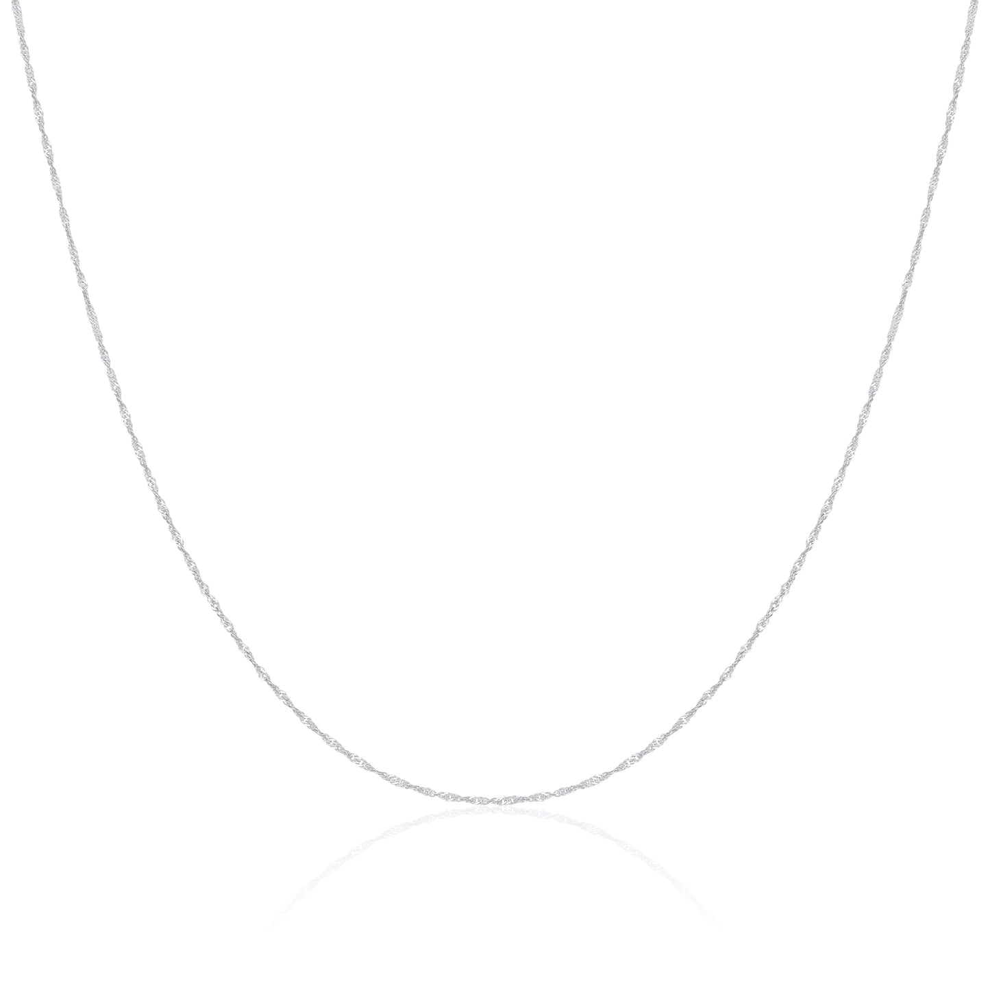 Chaîne Singapour en or blanc 9 carats de 40 à 55 cm