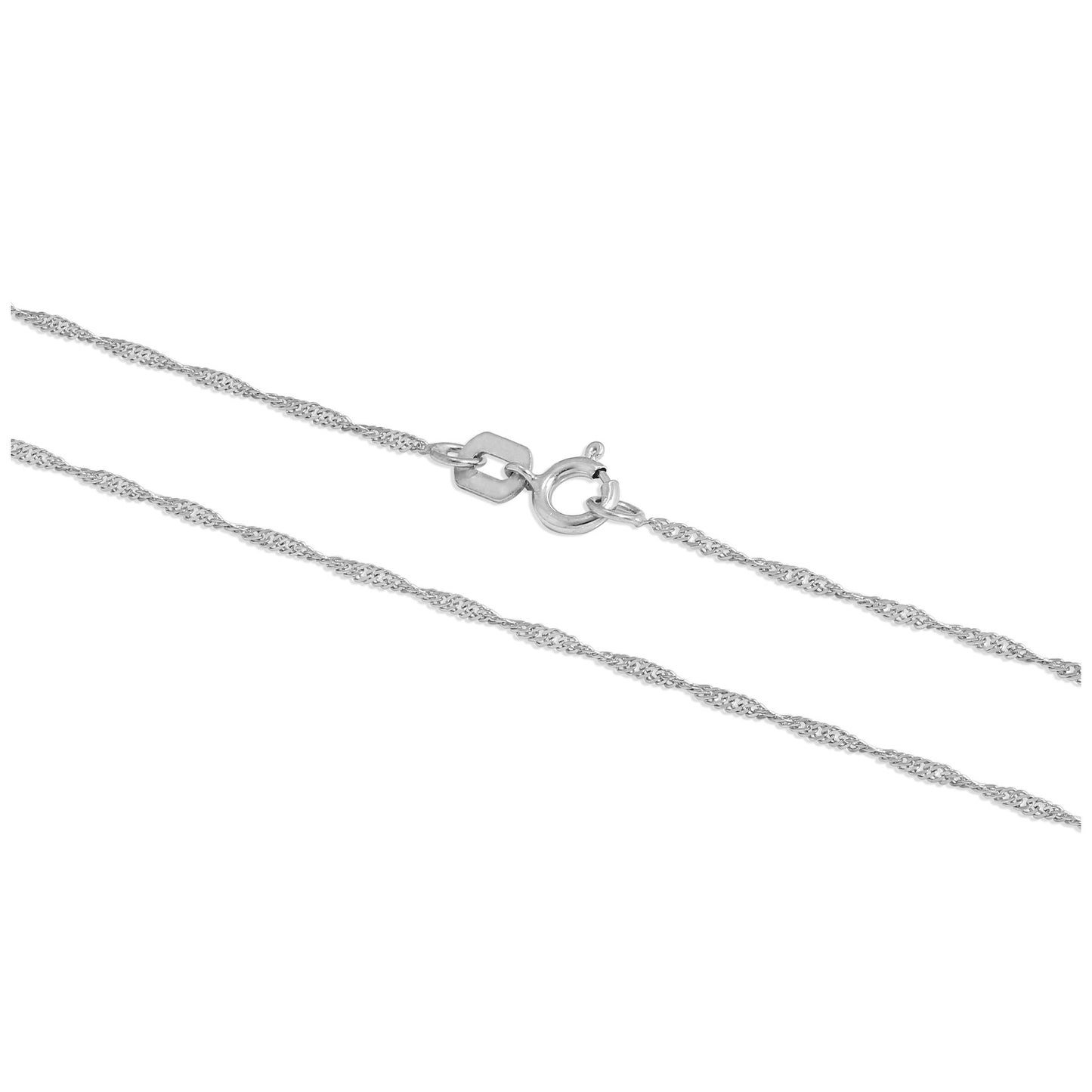 Chaîne Singapour en or blanc 9 carats de 40 à 55 cm