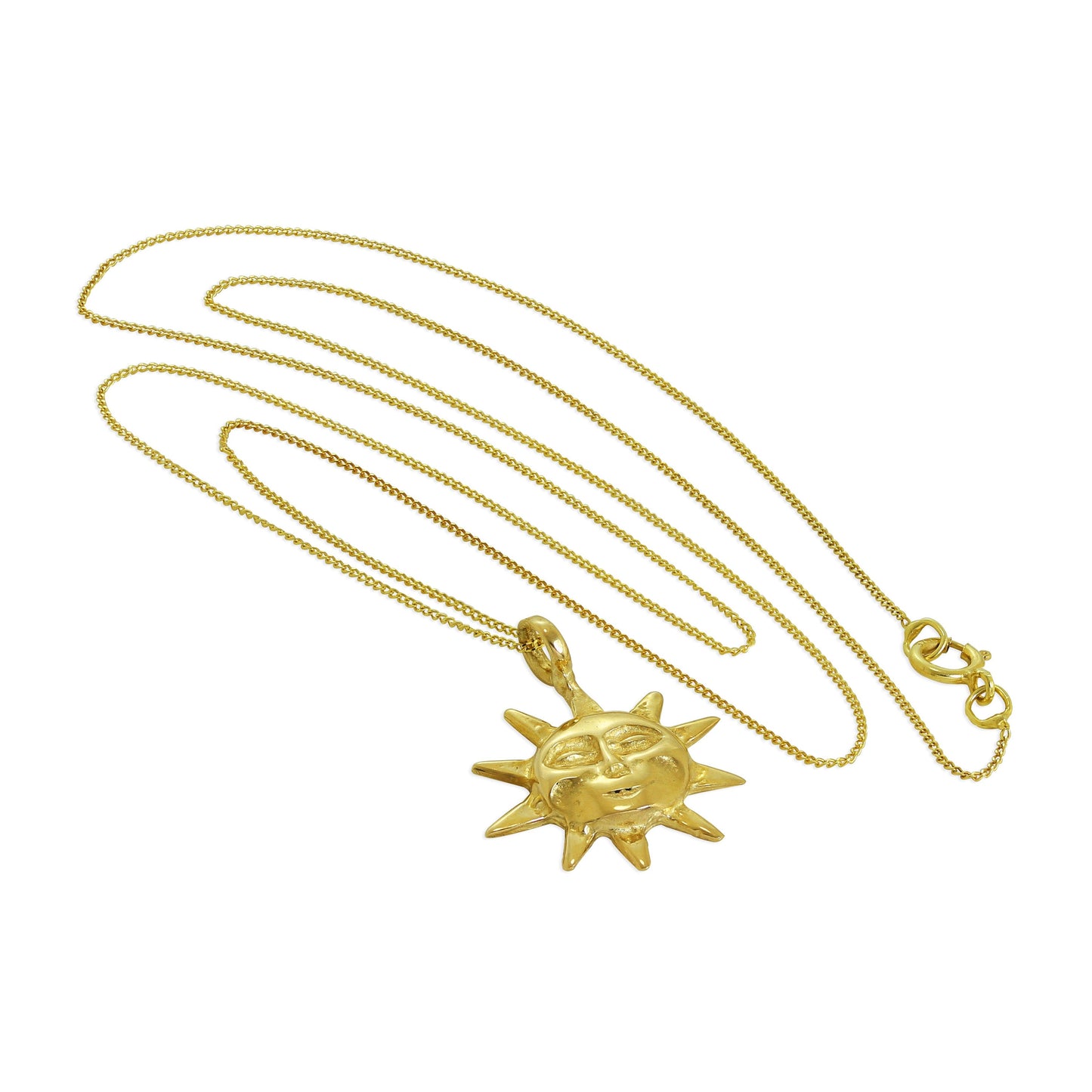 Collier soleil en or 9 carats - Chaîne de 45 cm
