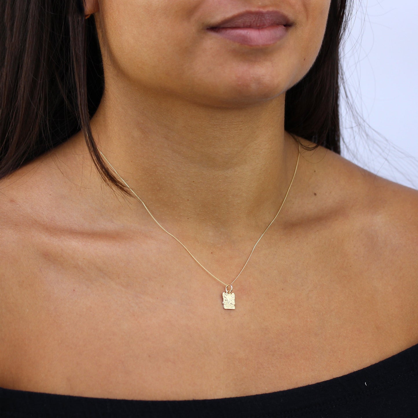 Collier chat en or 9 carats - Chaîne de 45 cm