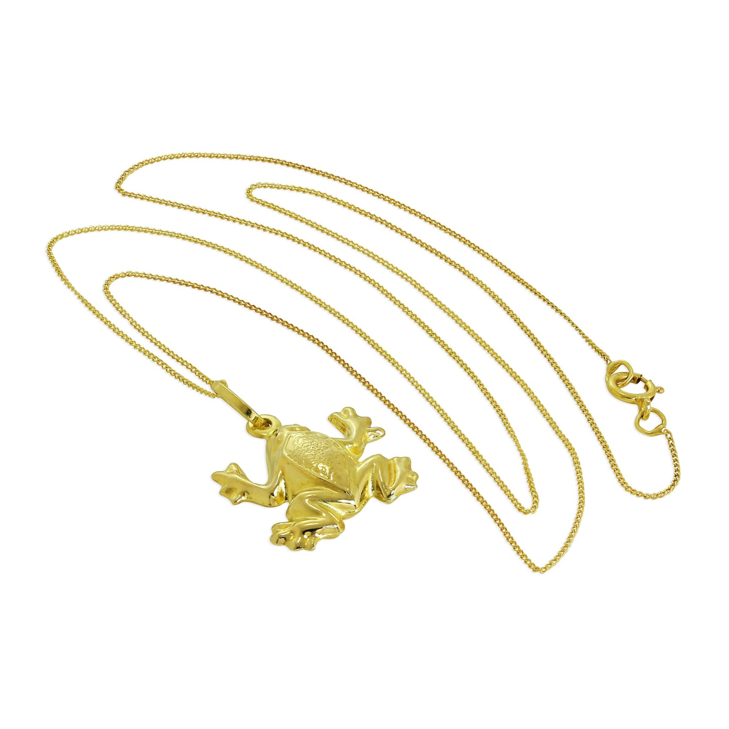 Collier grenouille creuse en or 9 carats - Chaîne de 45 cm