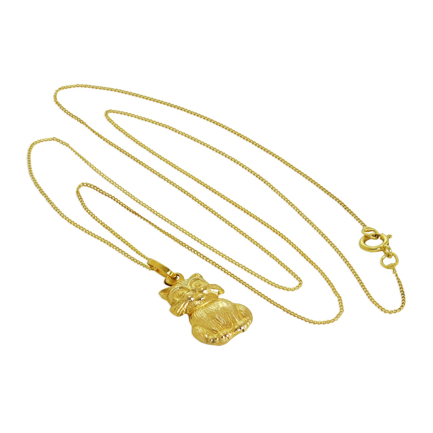 Collier chat creux en or 9 carats - Chaîne de 45 cm