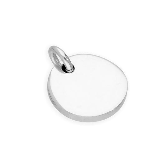 Breloque ronde gravable en argent sterling