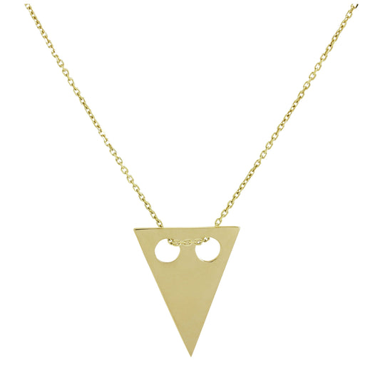 Collier pendentif triangle plat gravable en or 9 carats de 40 à 50 cm