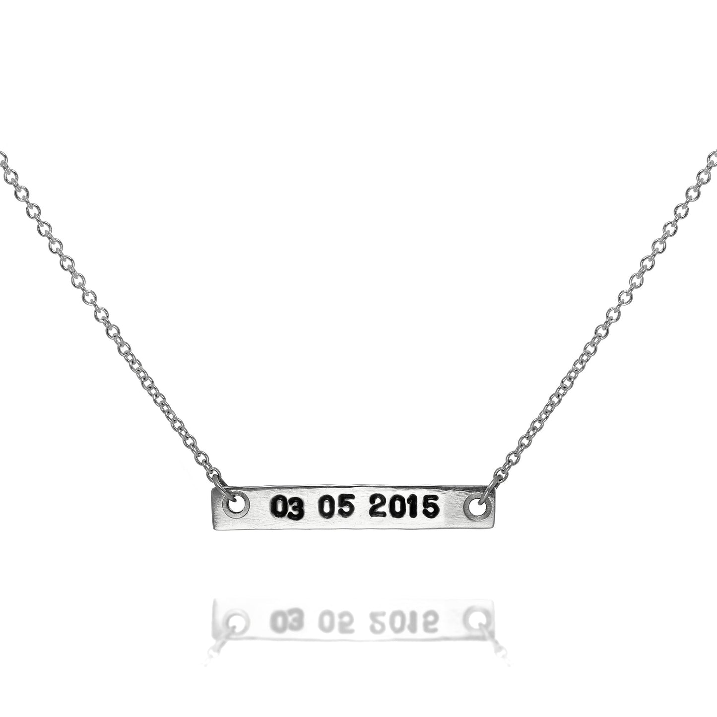 Collier barre en argent sterling personnalisé