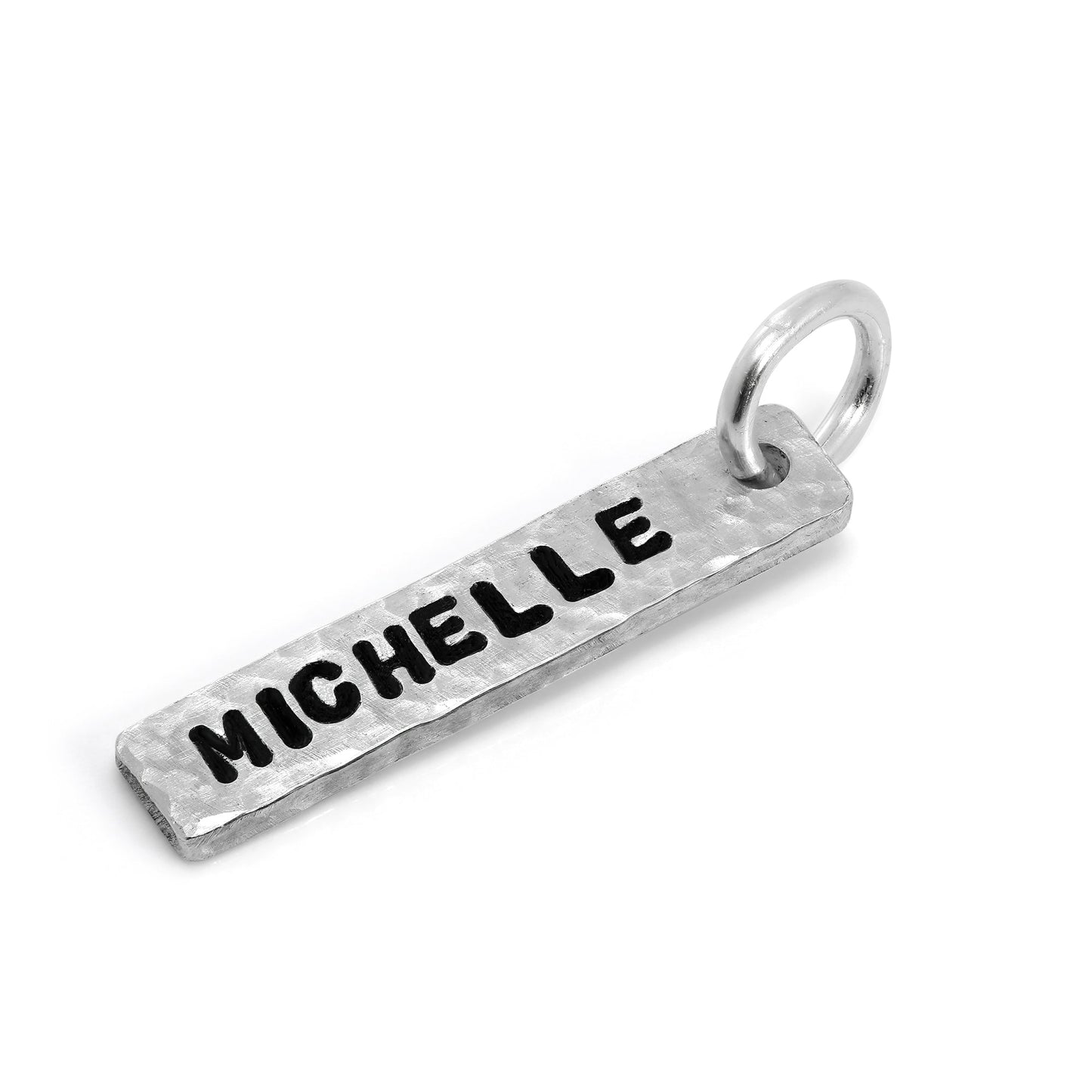Breloque en argent sterling martelée personnalisée, fabriquée à la main