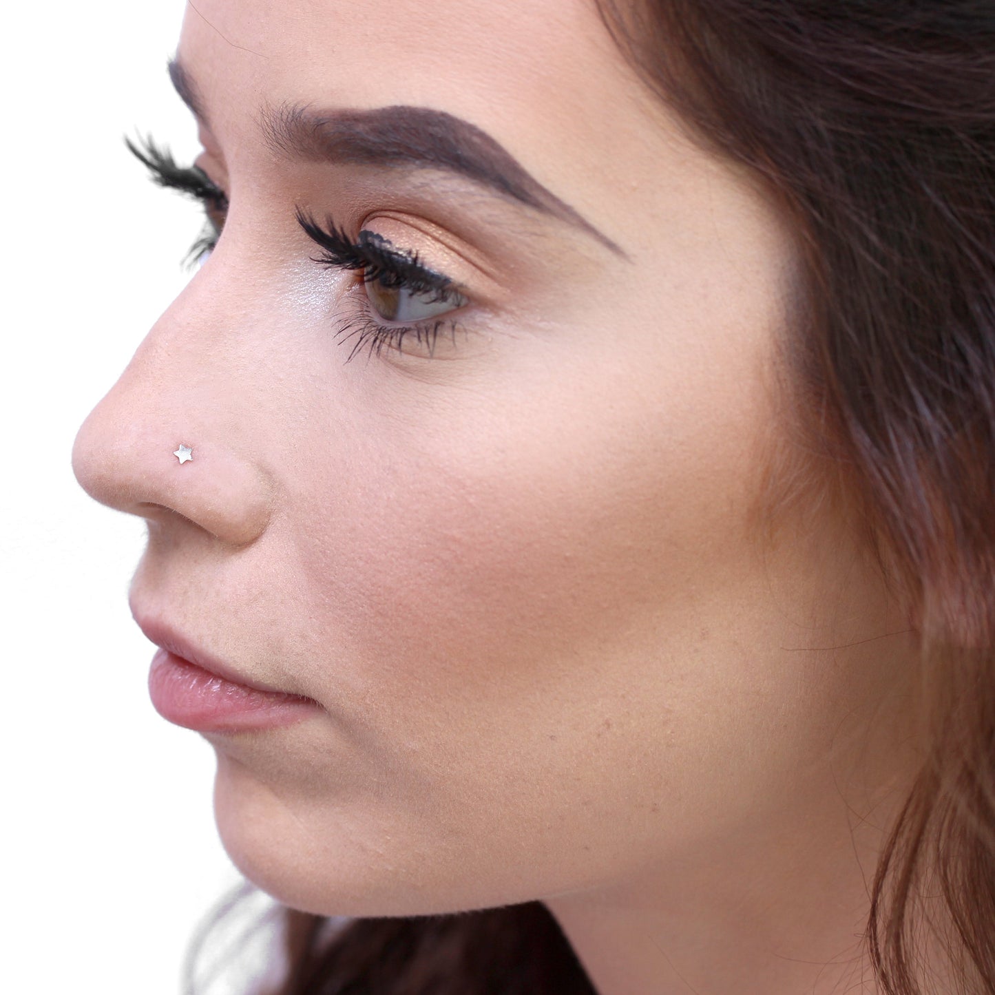 Piercing de nez en forme d'étoile en argent sterling de 3 mm