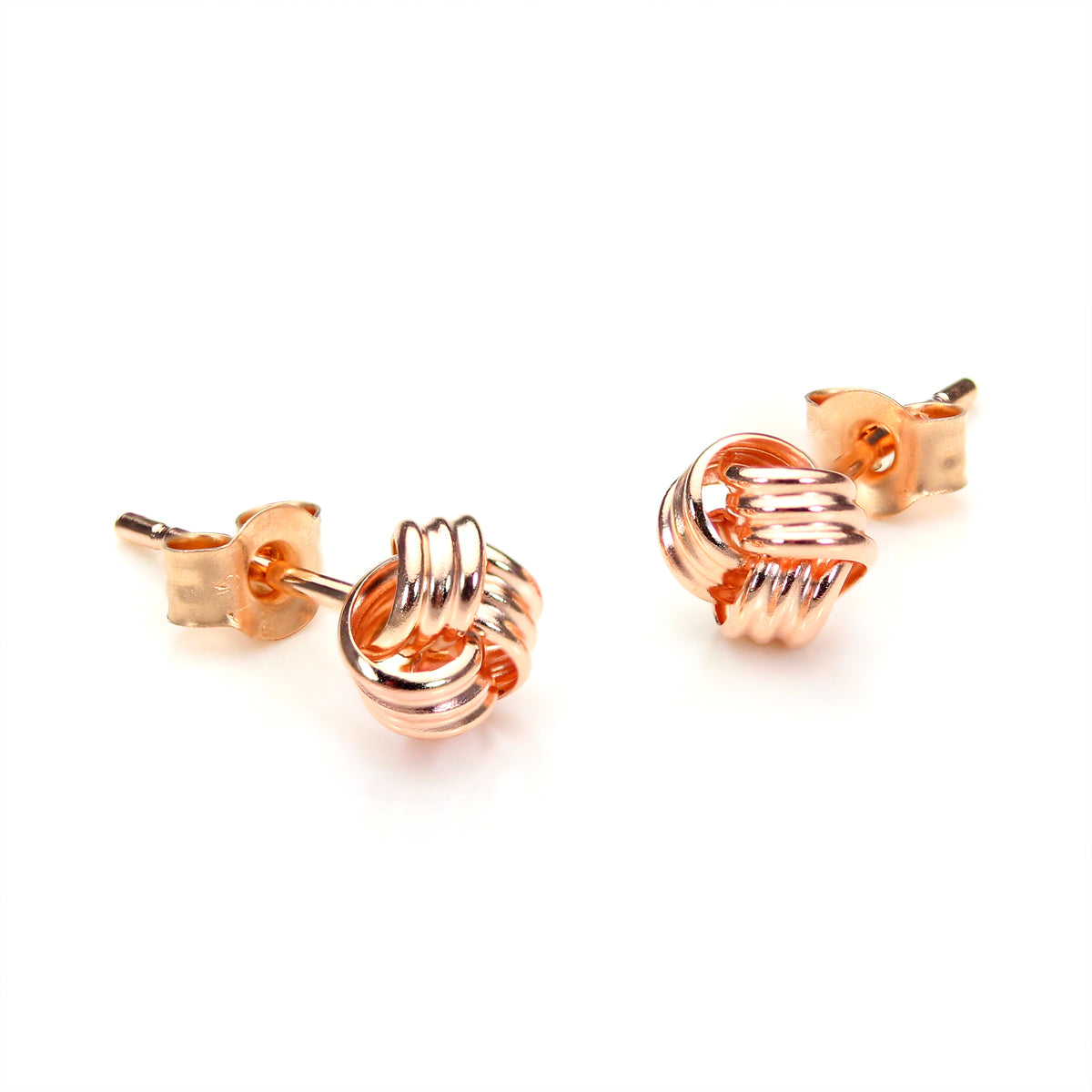 Boucles d'oreilles à tige en or jaune 9 carats avec nœud de 5 mm