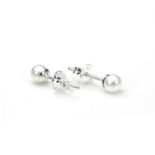 Boucles d'oreilles à tige rondes en argent sterling et perles