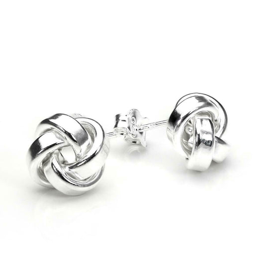 Boucles d'oreilles à tige en argent sterling massif de 10 mm avec nœud