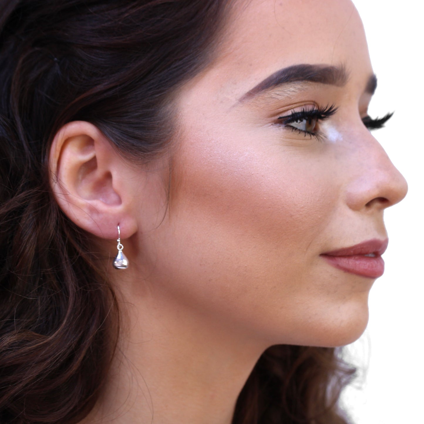 Boucles d'oreilles pendantes en argent sterling en forme de poire