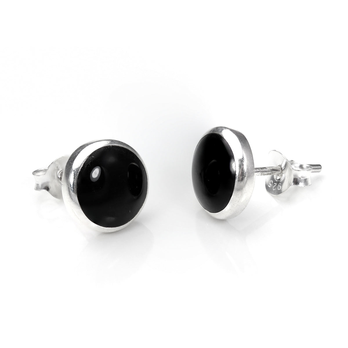 Boucles d'oreilles à tige en argent sterling et onyx