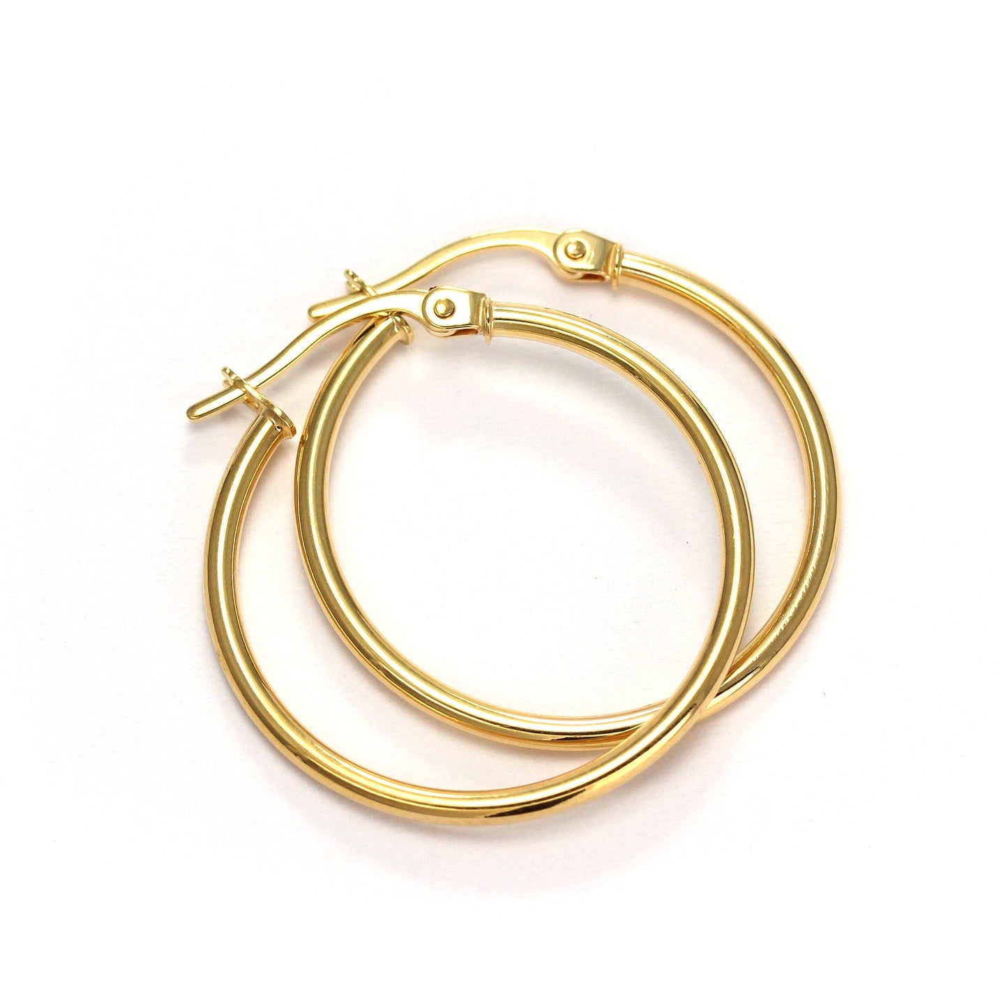 Boucles d'oreilles créoles à clipser en or 9 carats - 10 mm - 24 mm